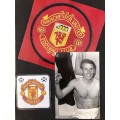 Signed photo by Bobby Charlton the Manchester United footballer. 